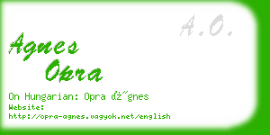 agnes opra business card